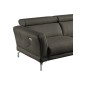 Canapé d'angle relax en 100% tout cuir épais de luxe italien avec relax électrique, 5/6 places DALI, anthracite, angle droit Canapé d'angle relax en 100% tout cuir épais de luxe italien avec relax électrique, 5/6 places DALI, anthracite, angle droit