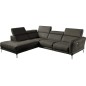 - Canapé d'angle relax en 100% tout cuir épais de luxe italien avec relax électrique, 5/6 places DALI, anthracite, angle gauche - Canapé d'angle relax en 100% tout cuir épais de luxe italien avec relax électrique, 5/6 places DALI, anthracite, angle gauche