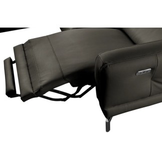- Canapé d'angle relax en 100% tout cuir épais de luxe italien avec relax électrique, 5/6 places DALI, anthracite, angle gauche