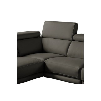 - Canapé d'angle relax en 100% tout cuir épais de luxe italien avec relax électrique, 5/6 places DALI, anthracite, angle gauche