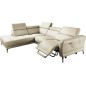 - Canapé d'angle relax en 100% tout cuir épais de luxe italien avec relax électrique, 5/6 places DALI, blanc cassé, angle gauche - Canapé d'angle relax en 100% tout cuir épais de luxe italien avec relax électrique, 5/6 places DALI, blanc cassé, angle gauche