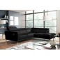 Canapé d'angle relax en 100% tout cuir épais de luxe italien avec relax électrique, 5/6 places DALI, noir, angle droit