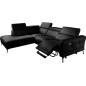 - Canapé d'angle relax en 100% tout cuir épais de luxe italien avec relax électrique, 5/6 places DALI, noir, angle gauche - Canapé d'angle relax en 100% tout cuir épais de luxe italien avec relax électrique, 5/6 places DALI, noir, angle gauche