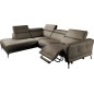 Canapé d'angle relax en 100% tout cuir épais de luxe italien avec relax électrique, 5/6 places DALI, taupe, angle gauche Canapé d'angle relax en 100% tout cuir épais de luxe italien avec relax électrique, 5/6 places DALI, taupe, angle gauche