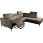 Canapé d'angle relax en 100% tout cuir épais de luxe italien avec relax électrique, 5/6 places DALI, taupe, angle droit Canapé d'angle relax en 100% tout cuir épais de luxe italien avec relax électrique, 5/6 places DALI, taupe, angle droit