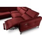 Canapé d'angle relax en 100% tout cuir épais de luxe italien avec relax électrique, 5/6 places DALI, rouge foncé, angle gauche Canapé d'angle relax en 100% tout cuir épais de luxe italien avec relax électrique, 5/6 places DALI, rouge foncé, angle gauche