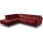 Canapé d'angle relax en 100% tout cuir épais de luxe italien avec relax électrique, 5/6 places DALI, rouge foncé, angle gauche Canapé d'angle relax en 100% tout cuir épais de luxe italien avec relax électrique, 5/6 places DALI, rouge foncé, angle gauche