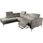 Canapé d'angle relax en 100% tout cuir épais de luxe italien avec relax électrique, 5/6 places DALI, gris, angle gauche Canapé d'angle relax en 100% tout cuir épais de luxe italien avec relax électrique, 5/6 places DALI, gris, angle gauche
