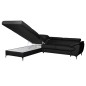 - Canapé d'angle convertible en cuir italien de luxe 5/6 places FINLANDE avec coffre, noir, angle gauche - Canapé d'angle convertible en cuir italien de luxe 5/6 places FINLANDE avec coffre, noir, angle gauche