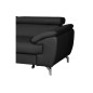- Canapé d'angle convertible en cuir italien de luxe 5/6 places FINLANDE avec coffre, noir, angle gauche - Canapé d'angle convertible en cuir italien de luxe 5/6 places FINLANDE avec coffre, noir, angle gauche
