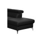 Canapé d'angle convertible en cuir italien de luxe 5/6 places FINLANDE avec coffre, noir, angle droit Canapé d'angle convertible en cuir italien de luxe 5/6 places FINLANDE avec coffre, noir, angle droit