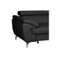 Canapé d'angle convertible en cuir italien de luxe 5/6 places FINLANDE avec coffre, noir, angle droit Canapé d'angle convertible en cuir italien de luxe 5/6 places FINLANDE avec coffre, noir, angle droit