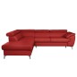 Canapé d'angle convertible en cuir italien de luxe 5/6 places FINLANDE avec coffre, rouge foncé, angle gauche Canapé d'angle convertible en cuir italien de luxe 5/6 places FINLANDE avec coffre, rouge foncé, angle gauche