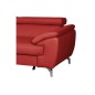 Canapé d'angle convertible en cuir italien de luxe 5/6 places FINLANDE avec coffre, rouge foncé, angle gauche Canapé d'angle convertible en cuir italien de luxe 5/6 places FINLANDE avec coffre, rouge foncé, angle gauche