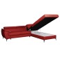 Canapé d'angle convertible en cuir italien de luxe 5/6 places FINLANDE avec coffre, rouge foncé, angle droit Canapé d'angle convertible en cuir italien de luxe 5/6 places FINLANDE avec coffre, rouge foncé, angle droit