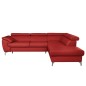 Canapé d'angle convertible en cuir italien de luxe 5/6 places FINLANDE avec coffre, rouge foncé, angle droit Canapé d'angle convertible en cuir italien de luxe 5/6 places FINLANDE avec coffre, rouge foncé, angle droit