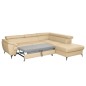 Canapé d'angle convertible en cuir italien de luxe 5/6 places FINLANDE avec coffre, beige, angle droit Canapé d'angle convertible en cuir italien de luxe 5/6 places FINLANDE avec coffre, beige, angle droit