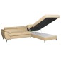 Canapé d'angle convertible en cuir italien de luxe 5/6 places FINLANDE avec coffre, beige, angle droit Canapé d'angle convertible en cuir italien de luxe 5/6 places FINLANDE avec coffre, beige, angle droit