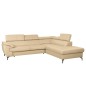 Canapé d'angle convertible en cuir italien de luxe 5/6 places FINLANDE avec coffre, beige, angle droit Canapé d'angle convertible en cuir italien de luxe 5/6 places FINLANDE avec coffre, beige, angle droit