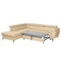- Canapé d'angle convertible en cuir italien de luxe 5/6 places FINLANDE avec coffre, beige, angle gauche - Canapé d'angle convertible en cuir italien de luxe 5/6 places FINLANDE avec coffre, beige, angle gauche