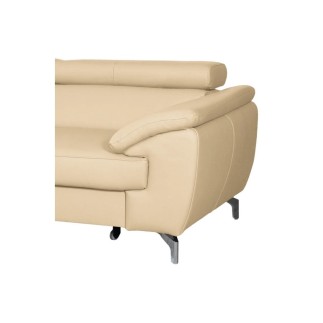 - Canapé d'angle convertible en cuir italien de luxe 5/6 places FINLANDE avec coffre, beige, angle gauche