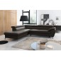 - Canapé d'angle convertible en cuir italien de luxe 5/6 places FINLANDE avec coffre, chocolat, angle gauche - Canapé d'angle convertible en cuir italien de luxe 5/6 places FINLANDE avec coffre, chocolat, angle gauche