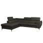 - Canapé d'angle convertible en cuir italien de luxe 5/6 places FINLANDE avec coffre, chocolat, angle gauche - Canapé d'angle convertible en cuir italien de luxe 5/6 places FINLANDE avec coffre, chocolat, angle gauche