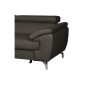 - Canapé d'angle convertible en cuir italien de luxe 5/6 places FINLANDE avec coffre, chocolat, angle gauche - Canapé d'angle convertible en cuir italien de luxe 5/6 places FINLANDE avec coffre, chocolat, angle gauche