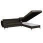 Canapé d'angle convertible en cuir italien de luxe 5/6 places FINLANDE avec coffre, chocolat, angle droit Canapé d'angle convertible en cuir italien de luxe 5/6 places FINLANDE avec coffre, chocolat, angle droit