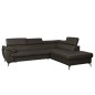 Canapé d'angle convertible en cuir italien de luxe 5/6 places FINLANDE avec coffre, chocolat, angle droit Canapé d'angle convertible en cuir italien de luxe 5/6 places FINLANDE avec coffre, chocolat, angle droit