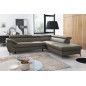 Canapé d'angle convertible en cuir italien de luxe 5/6 places FINLANDE avec coffre, taupe, angle droit Canapé d'angle convertible en cuir italien de luxe 5/6 places FINLANDE avec coffre, taupe, angle droit