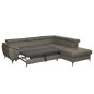 Canapé d'angle convertible en cuir italien de luxe 5/6 places FINLANDE avec coffre, taupe, angle droit Canapé d'angle convertible en cuir italien de luxe 5/6 places FINLANDE avec coffre, taupe, angle droit