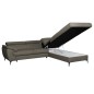 Canapé d'angle convertible en cuir italien de luxe 5/6 places FINLANDE avec coffre, taupe, angle droit Canapé d'angle convertible en cuir italien de luxe 5/6 places FINLANDE avec coffre, taupe, angle droit