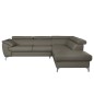 Canapé d'angle convertible en cuir italien de luxe 5/6 places FINLANDE avec coffre, taupe, angle droit Canapé d'angle convertible en cuir italien de luxe 5/6 places FINLANDE avec coffre, taupe, angle droit