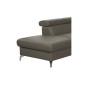 Canapé d'angle convertible en cuir italien de luxe 5/6 places FINLANDE avec coffre, taupe, angle gauche Canapé d'angle convertible en cuir italien de luxe 5/6 places FINLANDE avec coffre, taupe, angle gauche