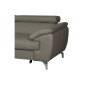 Canapé d'angle convertible en cuir italien de luxe 5/6 places FINLANDE avec coffre, taupe, angle gauche Canapé d'angle convertible en cuir italien de luxe 5/6 places FINLANDE avec coffre, taupe, angle gauche