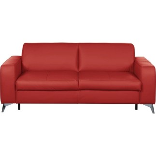 Canapé 3 places convertible en cuir italien de luxe ALVINE, rouge