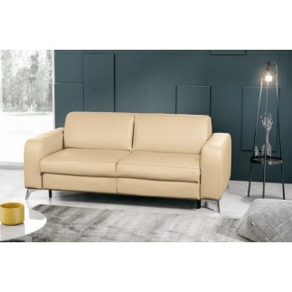 Canapé 3 places convertible en cuir italien de luxe ALVINE, beige