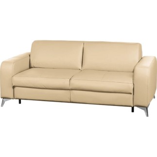 Canapé 3 places convertible en cuir italien de luxe ALVINE, beige
