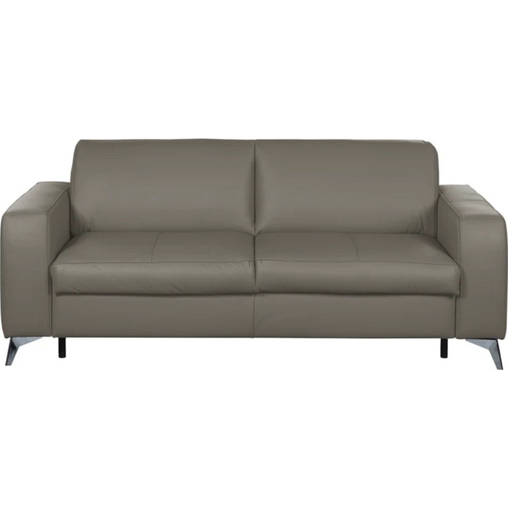 Canapé 3 places convertible en cuir italien de luxe ALVINE, couleur taupe Canapé 3 places convertible en cuir italien de luxe ALVINE, couleur taupe