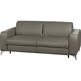 Canapé 3 places convertible en cuir italien de luxe ALVINE, couleur taupe