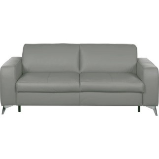 Canapé 3 places convertible en cuir italien de luxe ALVINE, gris clair
