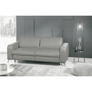 Canapé 3 places convertible en cuir italien de luxe ALVINE, gris clair