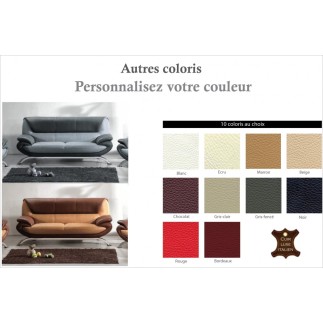 Canapé 3 places en cuir italien SICILIA, couleurs personnalisées