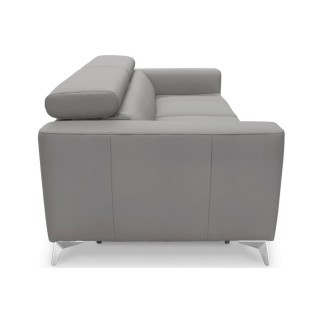 Canapé 3 places convertible en cuir italien de luxe MOVIDA, gris clair