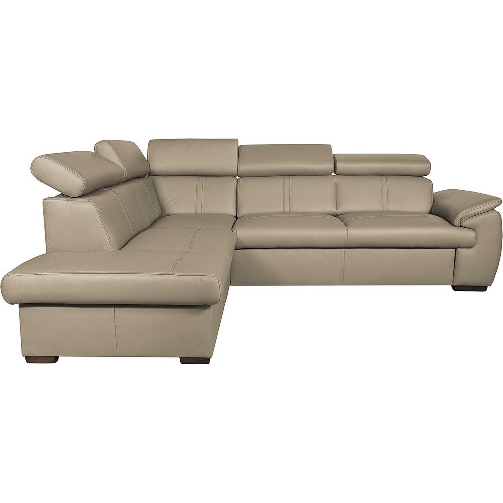 - Canapé d'angle en 100% cuir de luxe italien convertible et avec coffre, 5/6 places CITIZEN, couleur beige, angle gauche - Canapé d'angle en 100% cuir de luxe italien convertible et avec coffre, 5/6 places CITIZEN, couleur beige, angle gauche