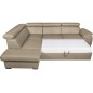 - Canapé d'angle en 100% cuir de luxe italien convertible et avec coffre, 5/6 places CITIZEN, couleur beige, angle gauche - Canapé d'angle en 100% cuir de luxe italien convertible et avec coffre, 5/6 places CITIZEN, couleur beige, angle gauche