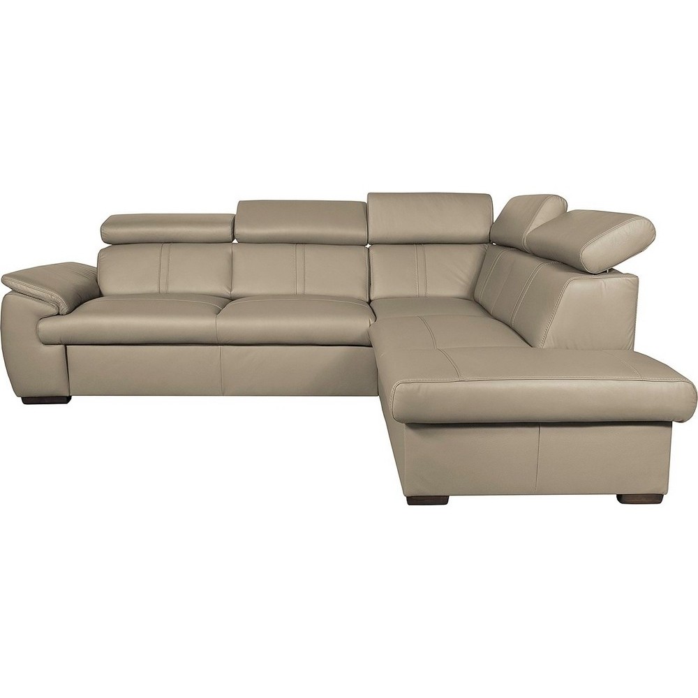 Canapé d'angle en 100% cuir de luxe italien convertible et avec coffre, 5/6 places CITIZEN, couleur beige, angle droit Canapé d'angle en 100% cuir de luxe italien convertible et avec coffre, 5/6 places CITIZEN, couleur beige, angle droit