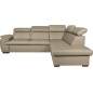Canapé d'angle en 100% cuir de luxe italien convertible et avec coffre, 5/6 places CITIZEN, couleur beige, angle droit Canapé d'angle en 100% cuir de luxe italien convertible et avec coffre, 5/6 places CITIZEN, couleur beige, angle droit