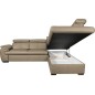 Canapé d'angle en 100% cuir de luxe italien convertible et avec coffre, 5/6 places CITIZEN, couleur beige, angle droit Canapé d'angle en 100% cuir de luxe italien convertible et avec coffre, 5/6 places CITIZEN, couleur beige, angle droit